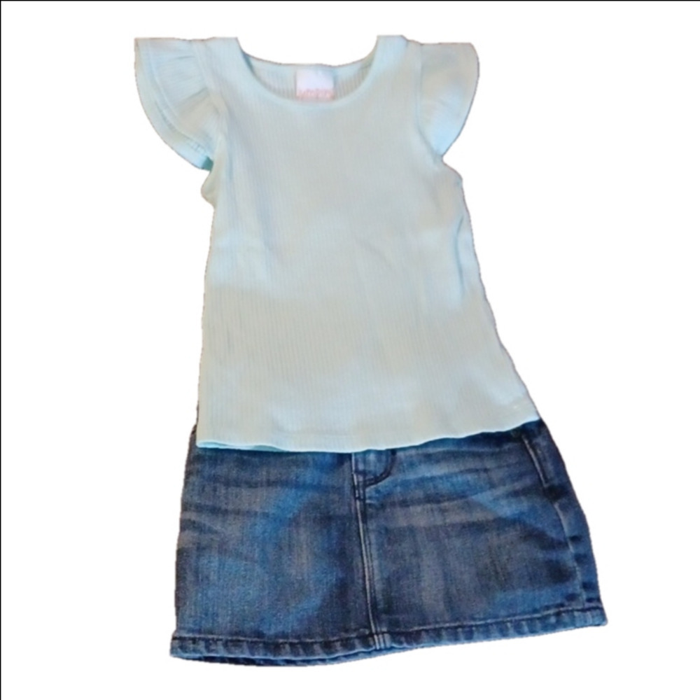 GAP SKIRT, WITH JUMPING BEANS TOP, BOTH ARE SIZE 3T.